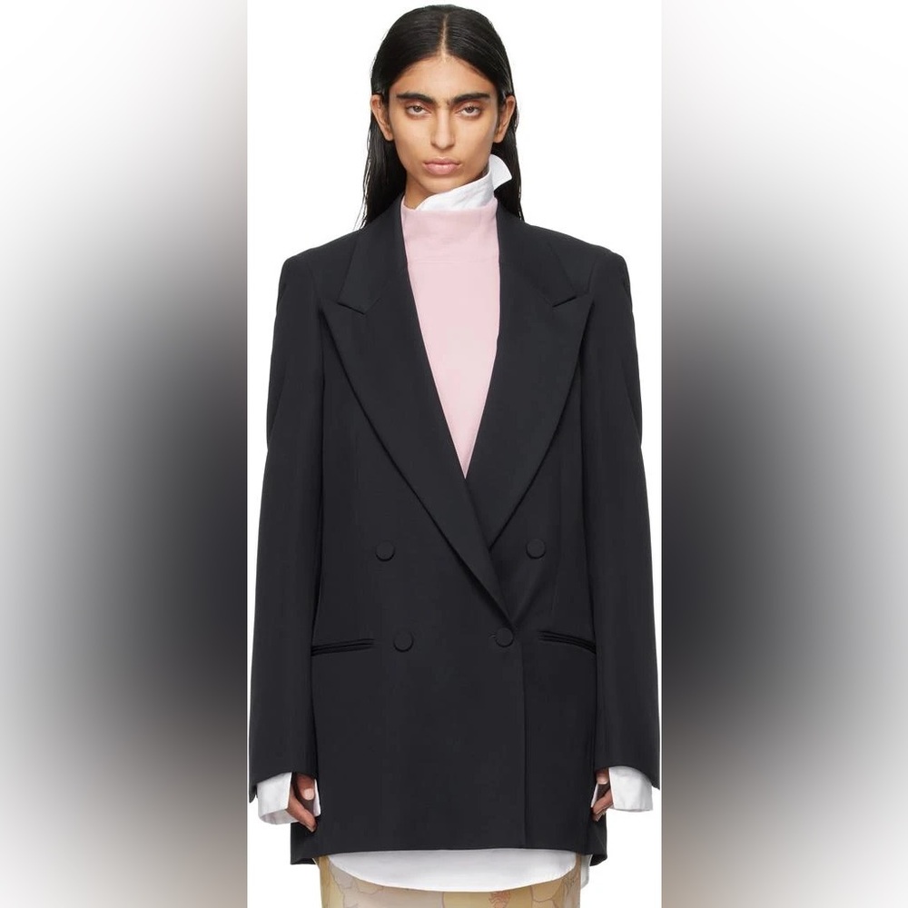 NWT Dries Van Noten navy wool blazer